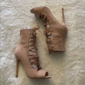 Fashion Nova Drag Me Down Lace Up Bootie